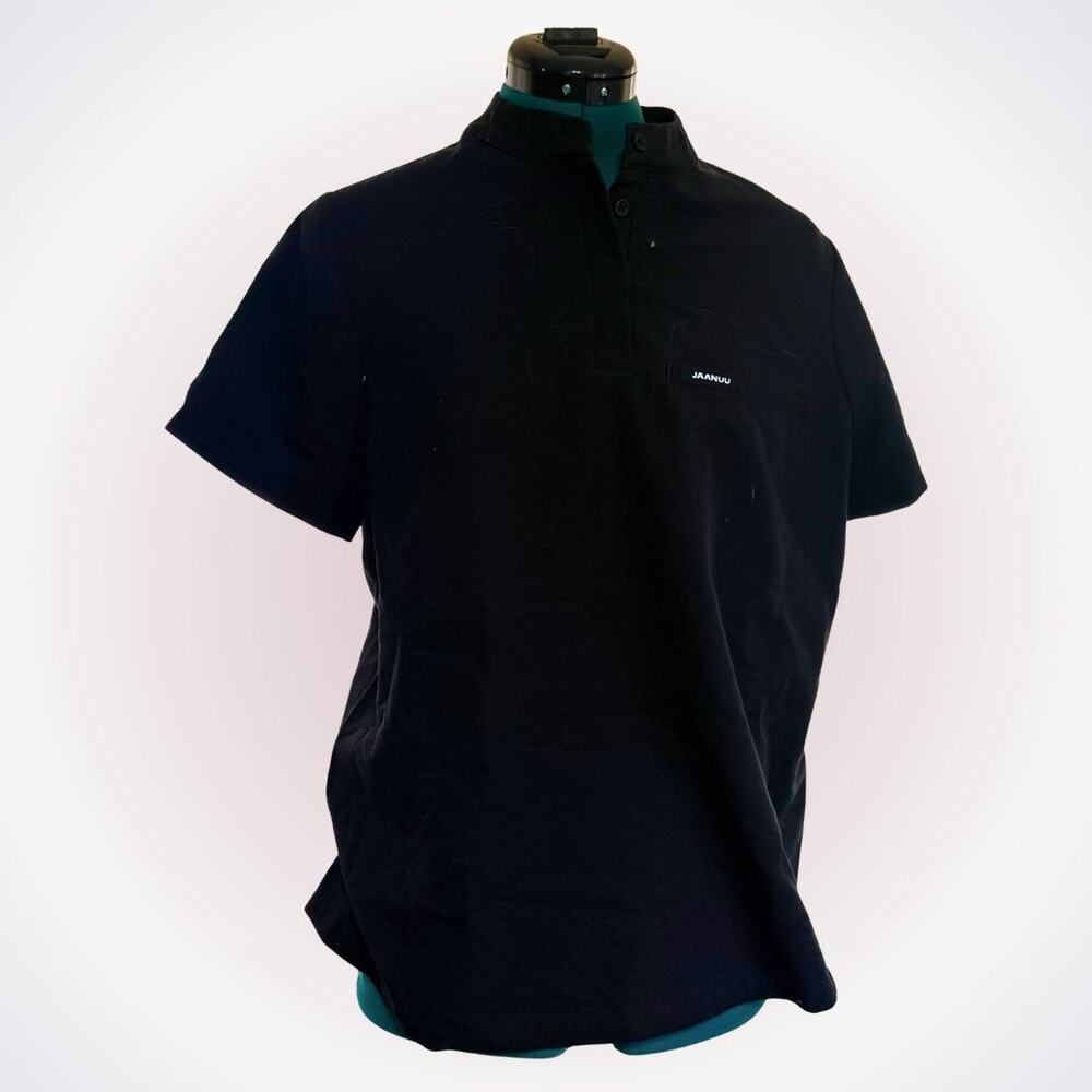 Jaanuu Black Short-Sleeve Scrub Top | Sz M